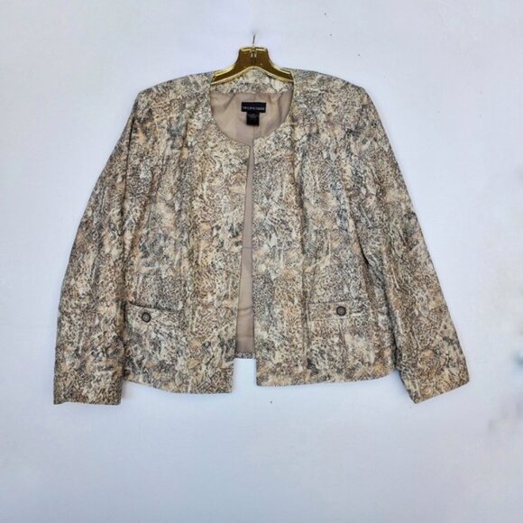 Snakeprint Blazer Linen Blend Pockets!  Size XL - Picture 13 of 14